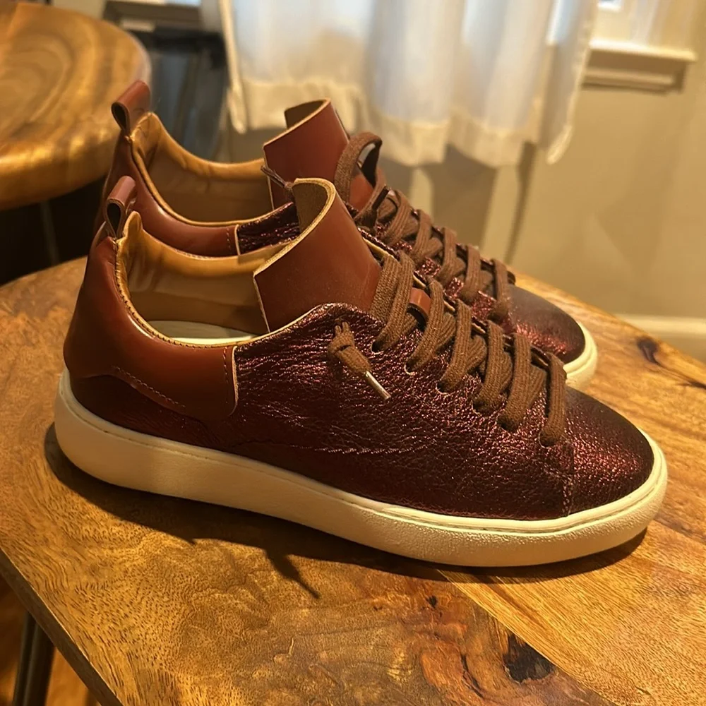 Red Metallic Esseutesse Sneakers size 36 - Picture 4 of 7